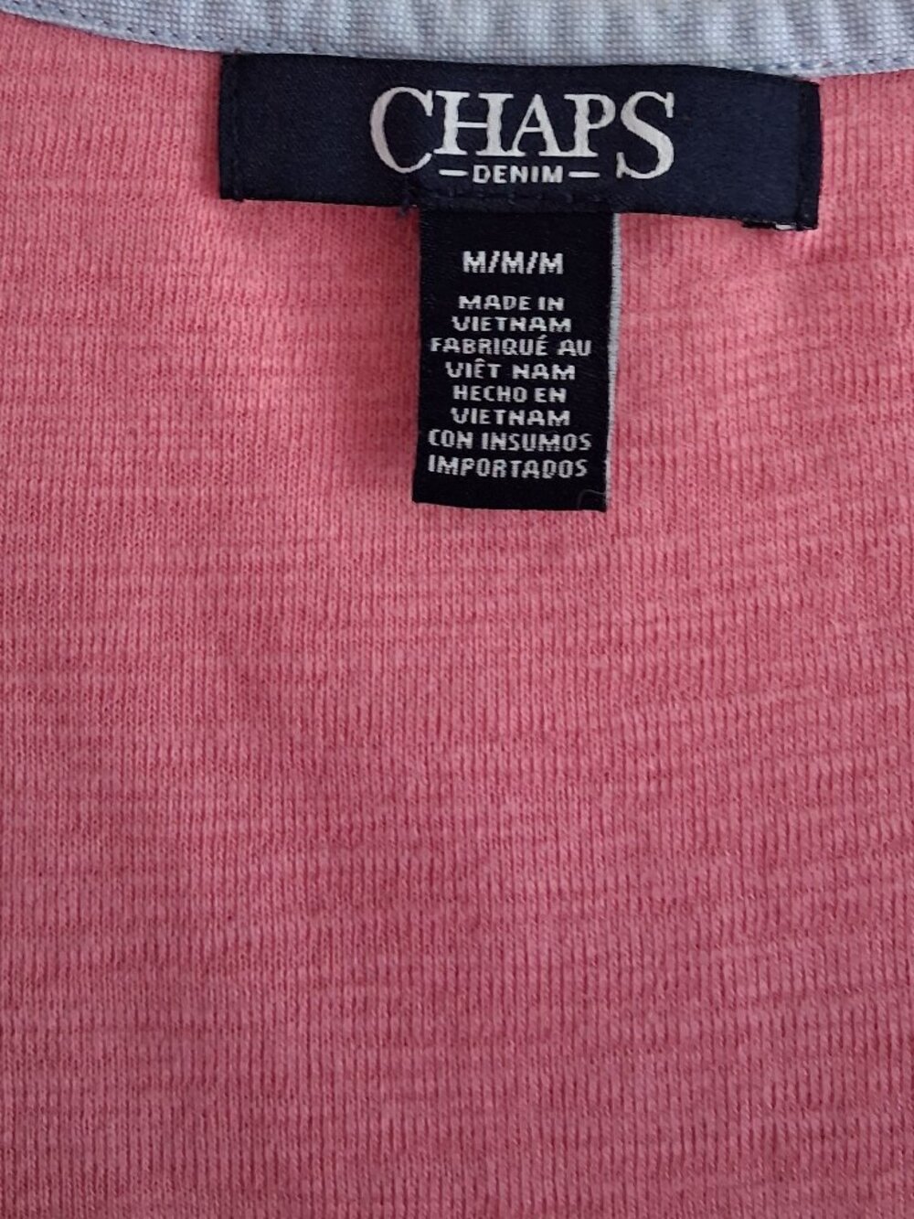 CHAPS Pink Short Sleeve Henley Button Tee Women's Size M - Picture 4 of 11